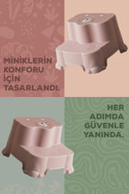 Kaydırmaz Çocuk Basamağı - Çift Katlı Banyo Merdiven Yükseltici Bebek Basamağı -Pembe wumboo-color-pembe