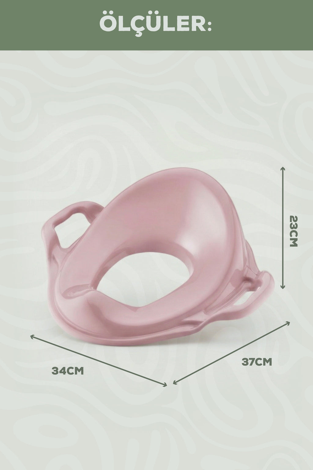 Çocuk Kulplu Klozet Kapağı Adaptörü - Tuvalet Alıştırma Oturağı - Pembe