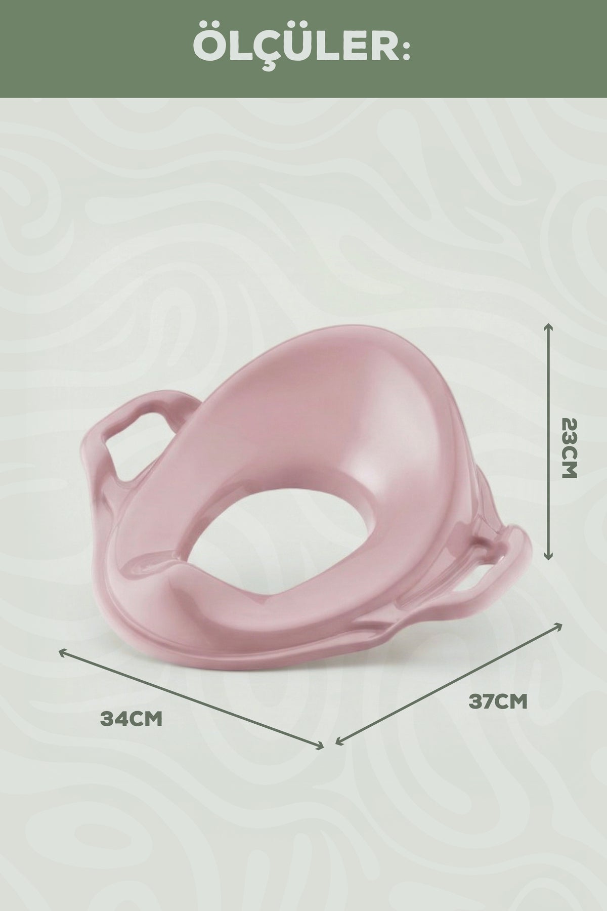 Çocuk Kulplu Klozet Kapağı Adaptörü - Tuvalet Alıştırma Oturağı - Pembe