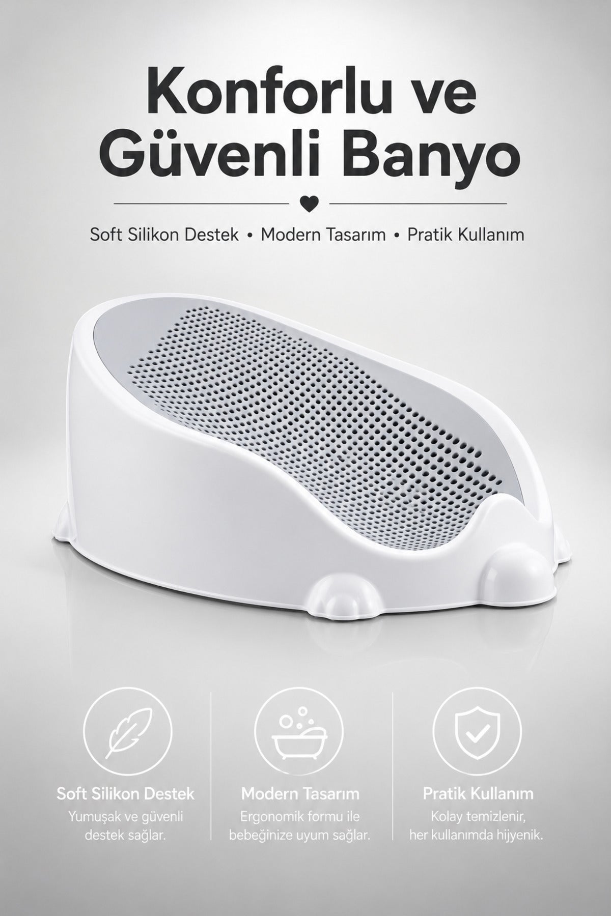 Soft Bebek Küveti – Sünger Hediyel Soft Fileli Bebek Yıkama Banyo Küveti Bebek Banyo Oturağı