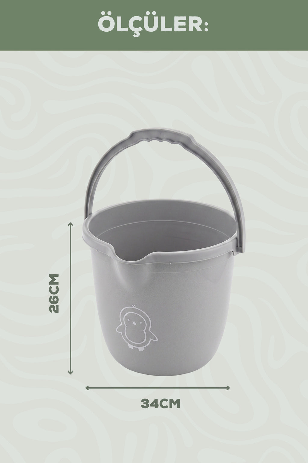 Bebek Banyo Kovası - Çok Amaçlı Bebek Banyo Kovası 13 Lt - Gri