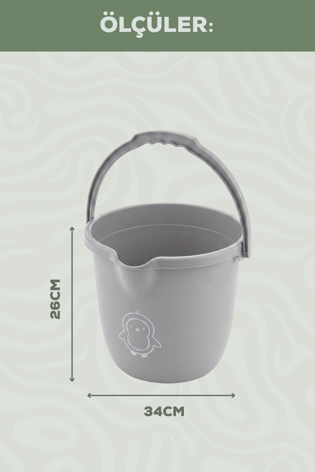 Bebek Banyo Kovası - Çok Amaçlı Bebek Banyo Kovası 13 Lt - Gri wumboo-color-gri