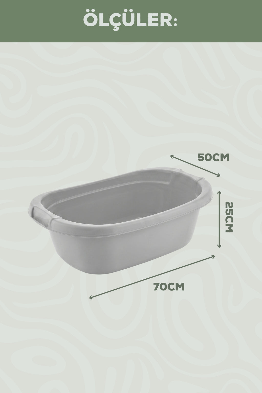 Bebek Banyo Küveti - Bebek Yıkama Küveti, Yenidoğan Yıkama Küveti 40 Lt - Gri